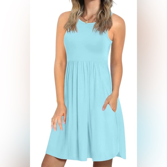 Dresses & Skirts - LONGYUAN Summer Dress - Stretchy Sun Dress Tank Dresses with Pockets
